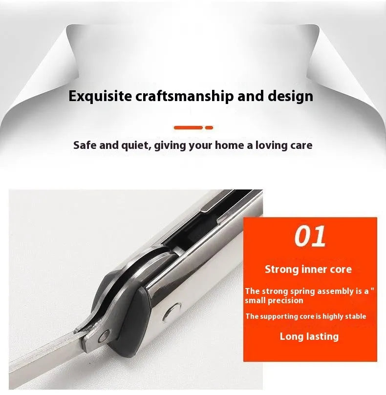 Cold rolled steel cabinet support rod with spring jackstay in stainless steel natural colour.