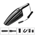 Black and orange Hypa handheld car vacuum cleaner with cigarette lighter plug.