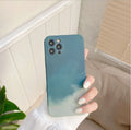 Soft silicone phone case with oil painting gradient and abstract geometric design for Apple iPhone