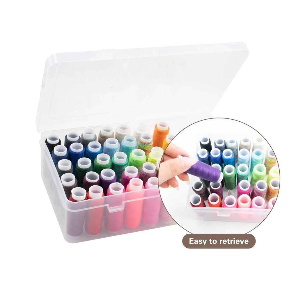 42 compartment transparent plastic embroidery thread storage box with dividers