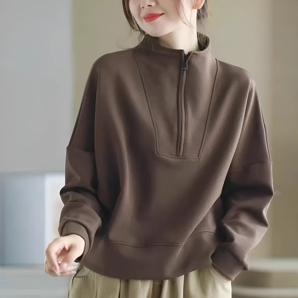 Plus size long sleeve short top in brown Dralon fabric with NORNS girl pattern, sleeveless design, sizes M-5XL.