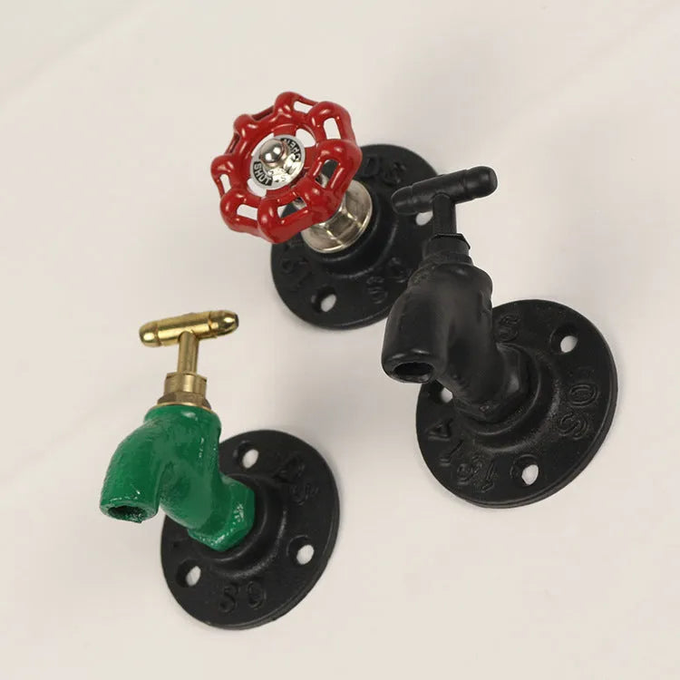 Wall-mounted metal water pipe style towel hook in a modern design