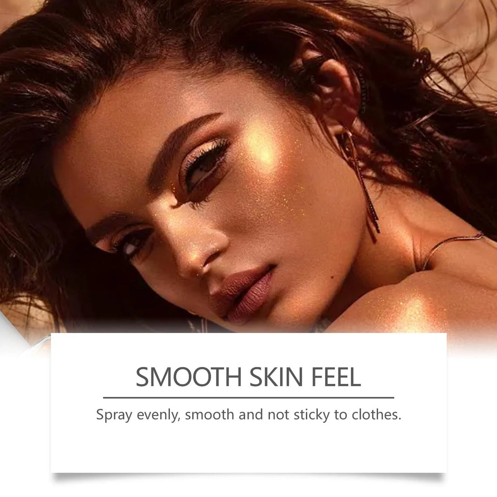 100ml shiny body spray bottle for temporary skin shimmer and highlighting effects