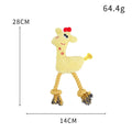 Blue deer-shaped plush dog toy with corn grain texture and squeaker for pet play