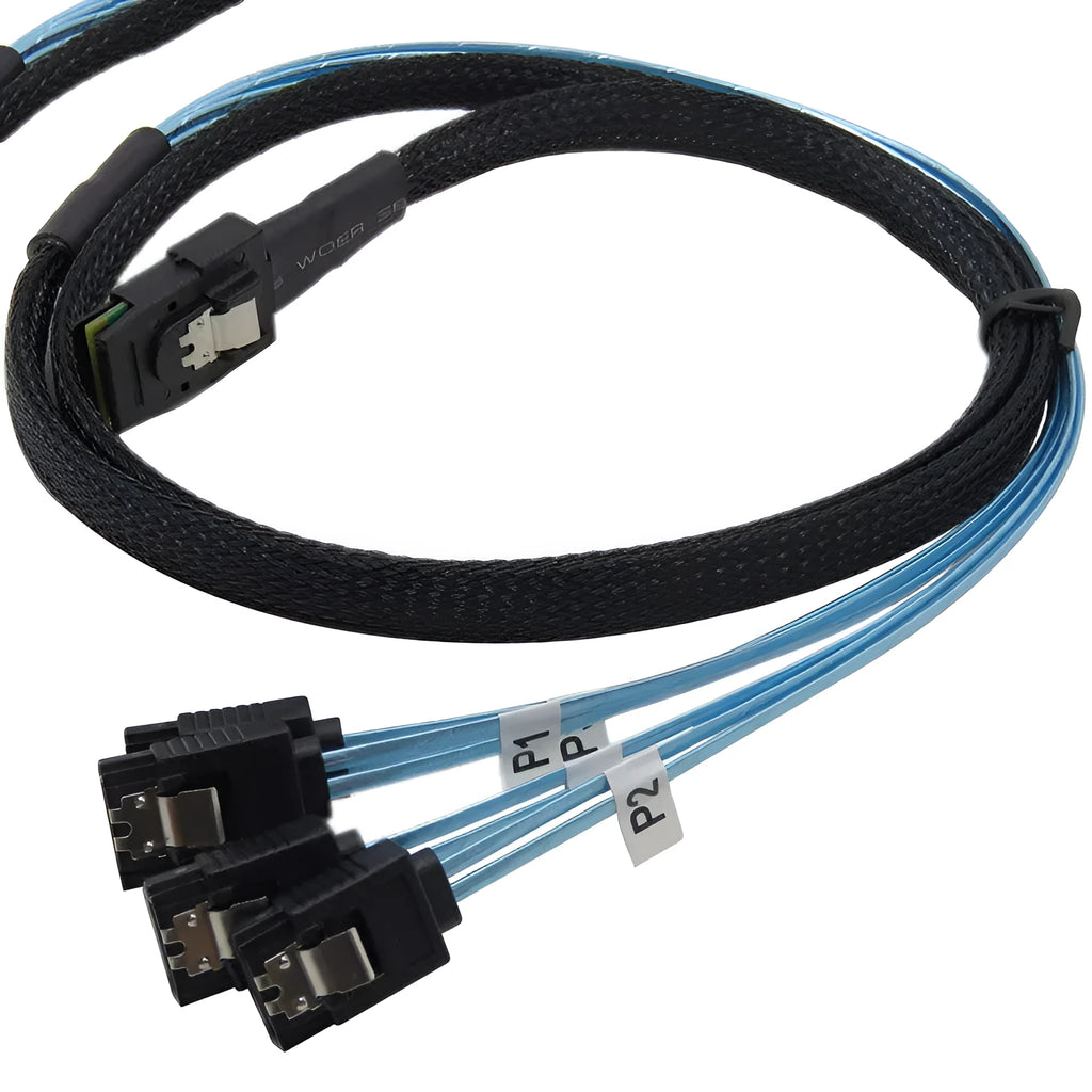 SAS server hard disk data cable with coaxial connectors in 0.5m or 1m length options