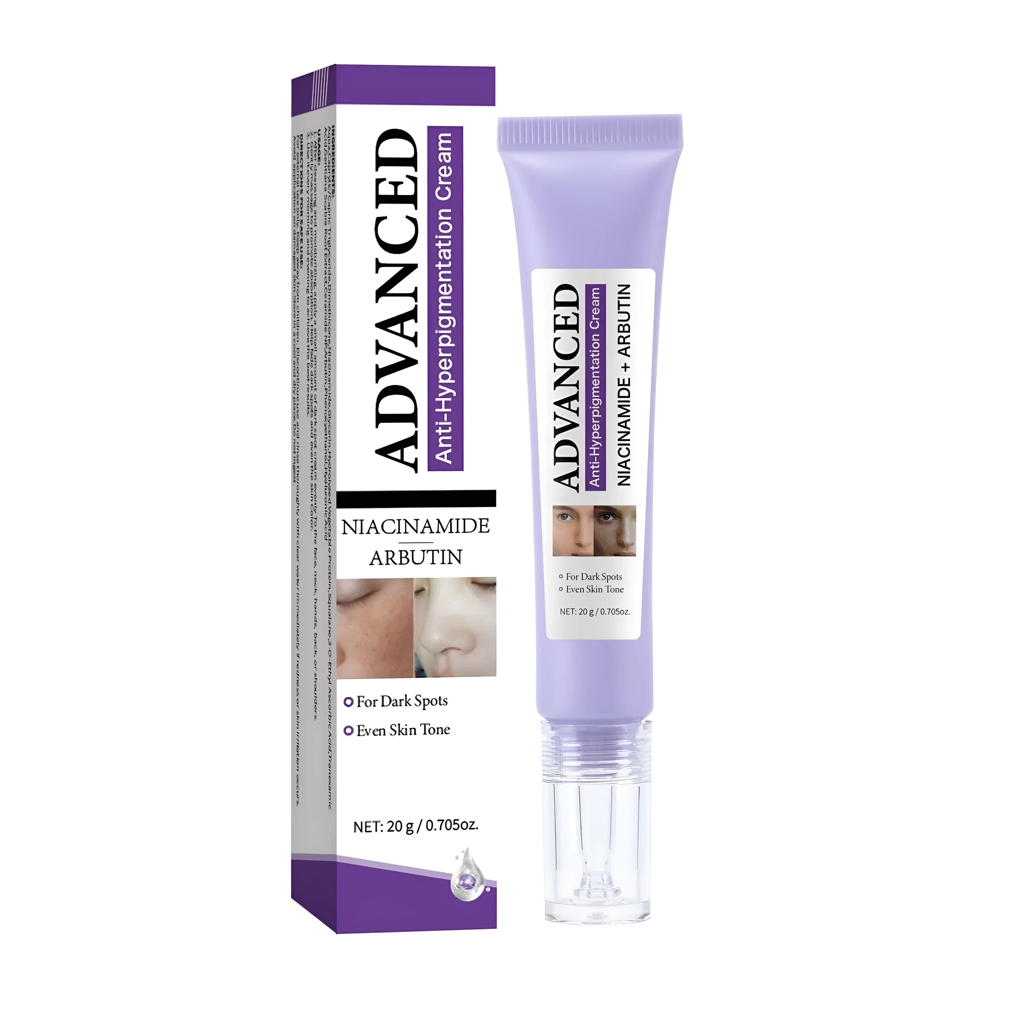 20g anti-pigmentation face cream in container for women's skincare