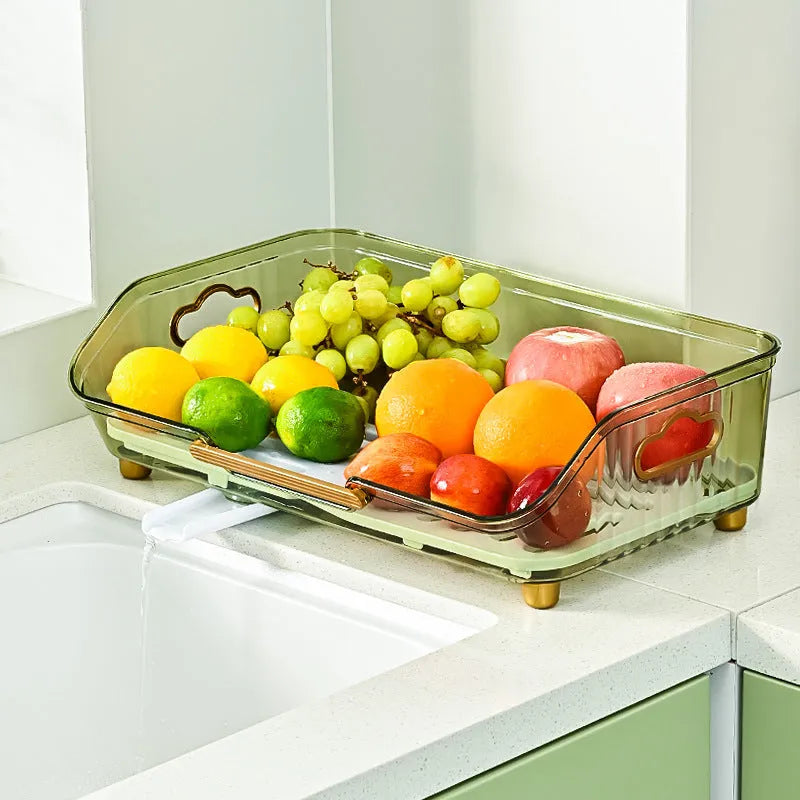Transparent plastic countertop cutlery storage rack with draining design, Nordic style, in coffee, green, or white.