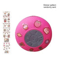 Small waterproof Bluetooth speaker with suction cup base in blue colour on bathroom tiles
