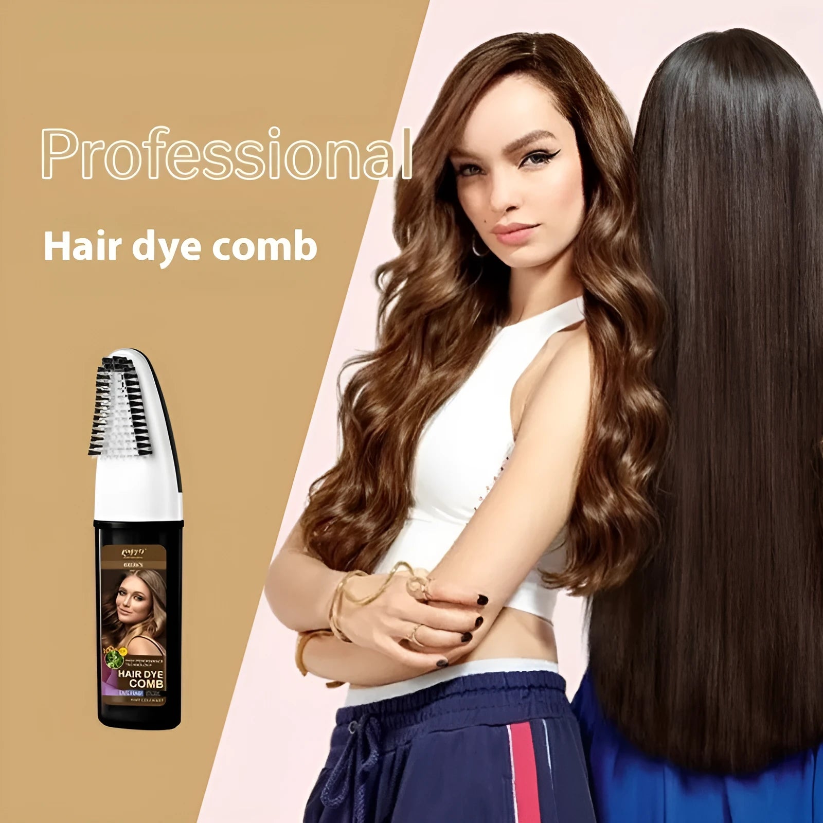 Black box for Easy Comb Hair Dye Kit showing Brown, Dark Brown and Wine Red 200ML bottles.