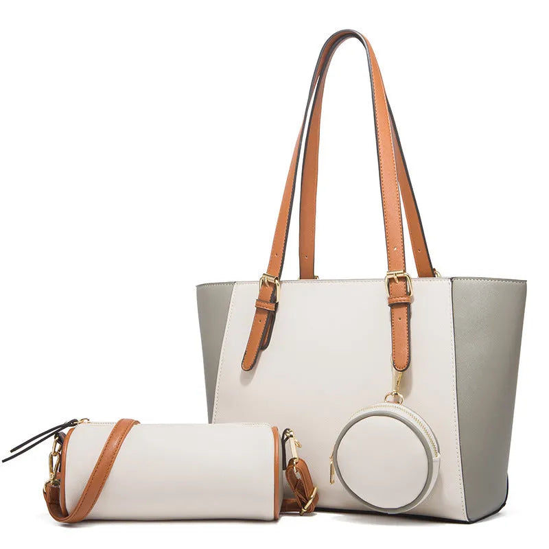 Fashion three-in-one saffiano bag with large capacity in bucket shape, available in multiple colours.