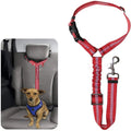 Nylon pet car harness rope ring dog car elastic reflective strap leash in black on seatbelt