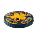 Blue rubberised silicone dog slow feeder puzzle mat with maze-like feeding channels