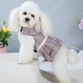 Chest strap pet vest harness with attached hand holding rope in polyester fabric