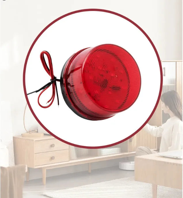 HC-79 small flash 24v warning and alarm light with 73mm diameter red housing