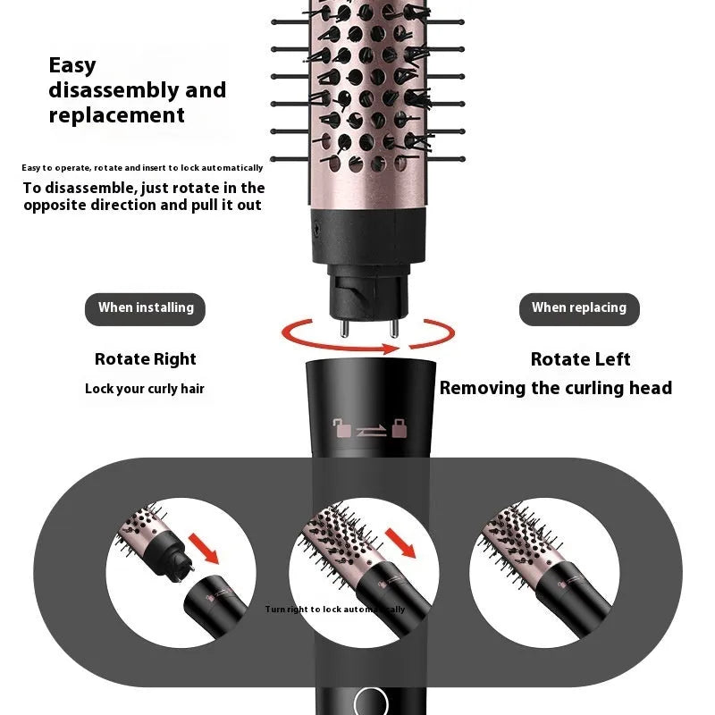 Automatic large wave hair curler in rose gold or black with international voltage compatibility