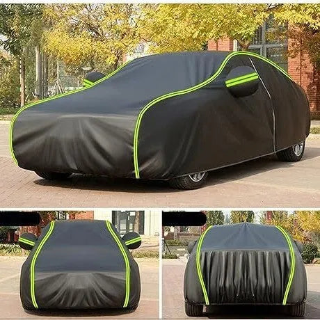 Black portable waterproof sunscreen car cover made from Oxford cloth for general vehicle models