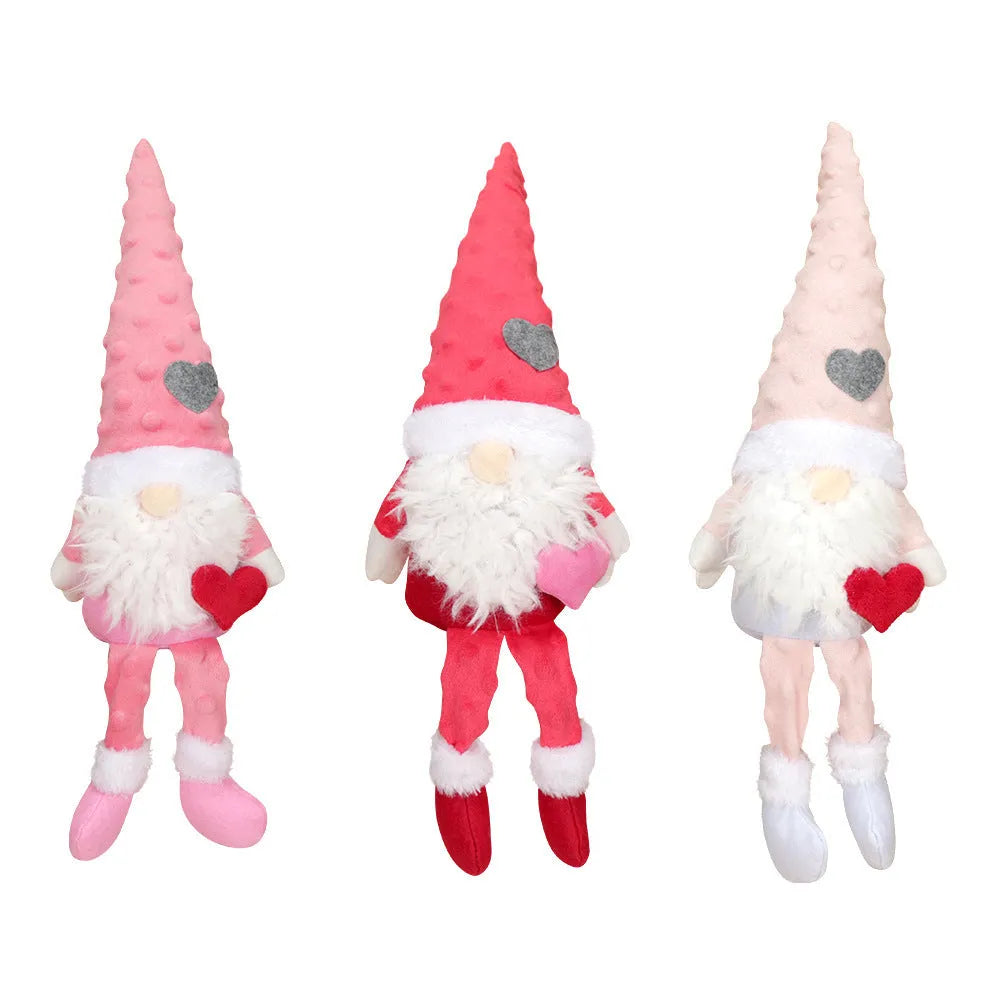 Rudolf faceless love doll in pink with long legs, made from soft polyester fabric