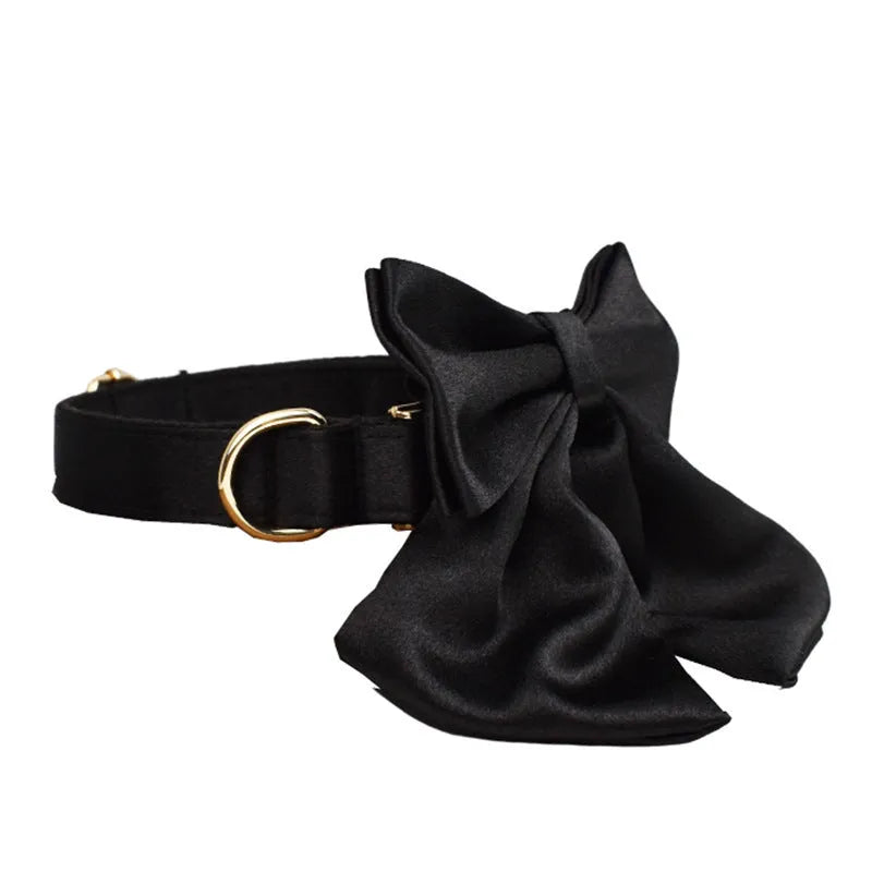 Cloth dog collar and leash set with vest accessory in multiple size options
