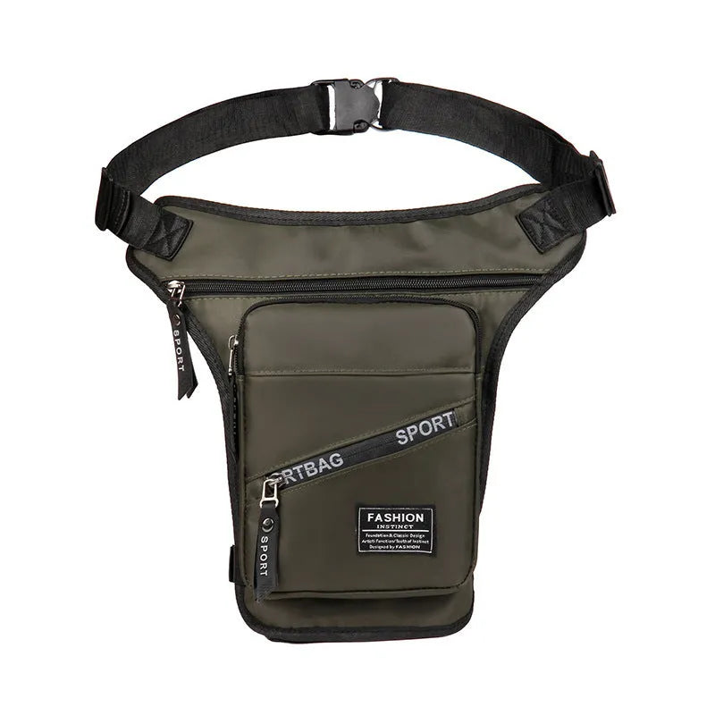 Men's outdoor cycling leg bag in nylon with crossbody strap, shown in multiple colour options