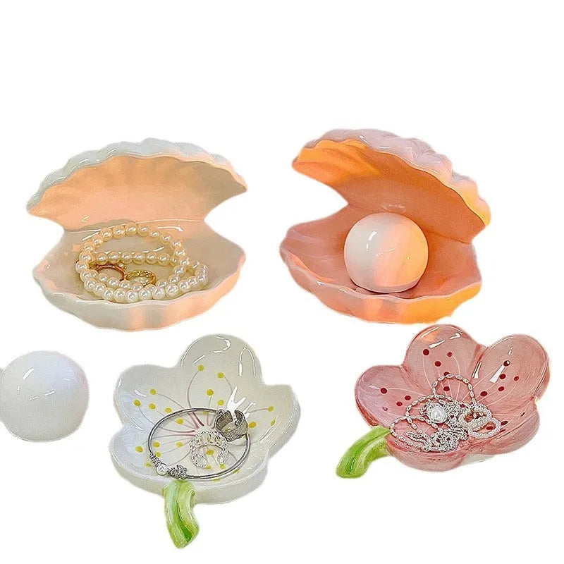 Yellow porcelain storage tray with optional night light in modern design
