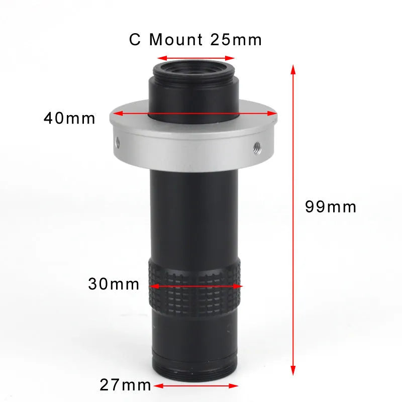 Black aluminium alloy industrial camera monocular lens for electronics repair with 130x display magnification
