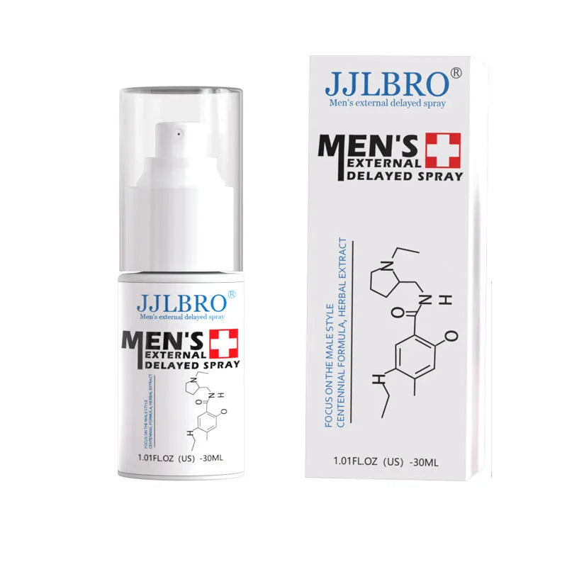 White 30ml JJLBRO plant extract delay spray bottle for intimate timing control