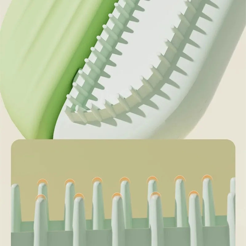 Blue pet comb with water tank for removing floating hair from dogs and cats.