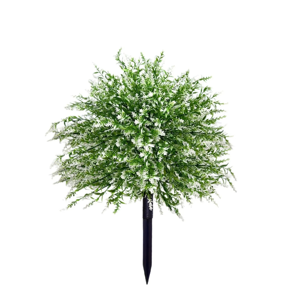 White plastic artificial lavender stem decoration, single piece