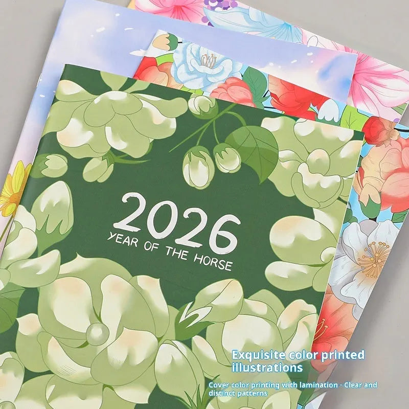 A4 secretary notebook 2026 year-round schedule book with paper cover and wood-free paper