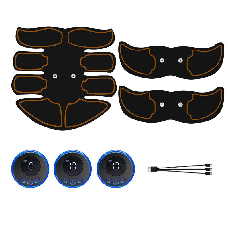 K81 digital display abdominal muscle patch set with charging function in red, blue and yellow edge options