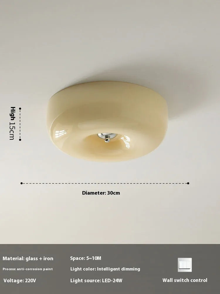 Cream coloured American style bedroom ceiling light with a three-colour light function.
