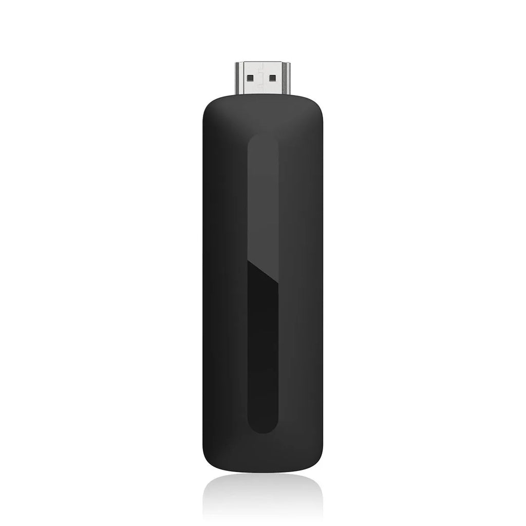 Black Android 4K network player S905Y4 with Bluetooth remote control on desk