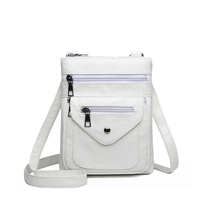 Vertical square crossbody phone bag in PU with sewing line detail