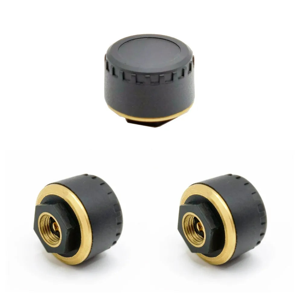 Black Bluetooth tyre pressure monitors for mobile phone display with four sensors