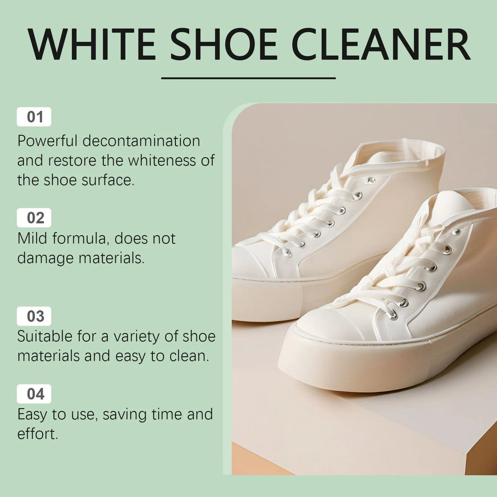 White shoes cleaning cream 100g tube with sponge, portable trainer maintenance kit