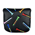 Black and white golf putter protective sleeve for Rocket Pattern Square putter grips