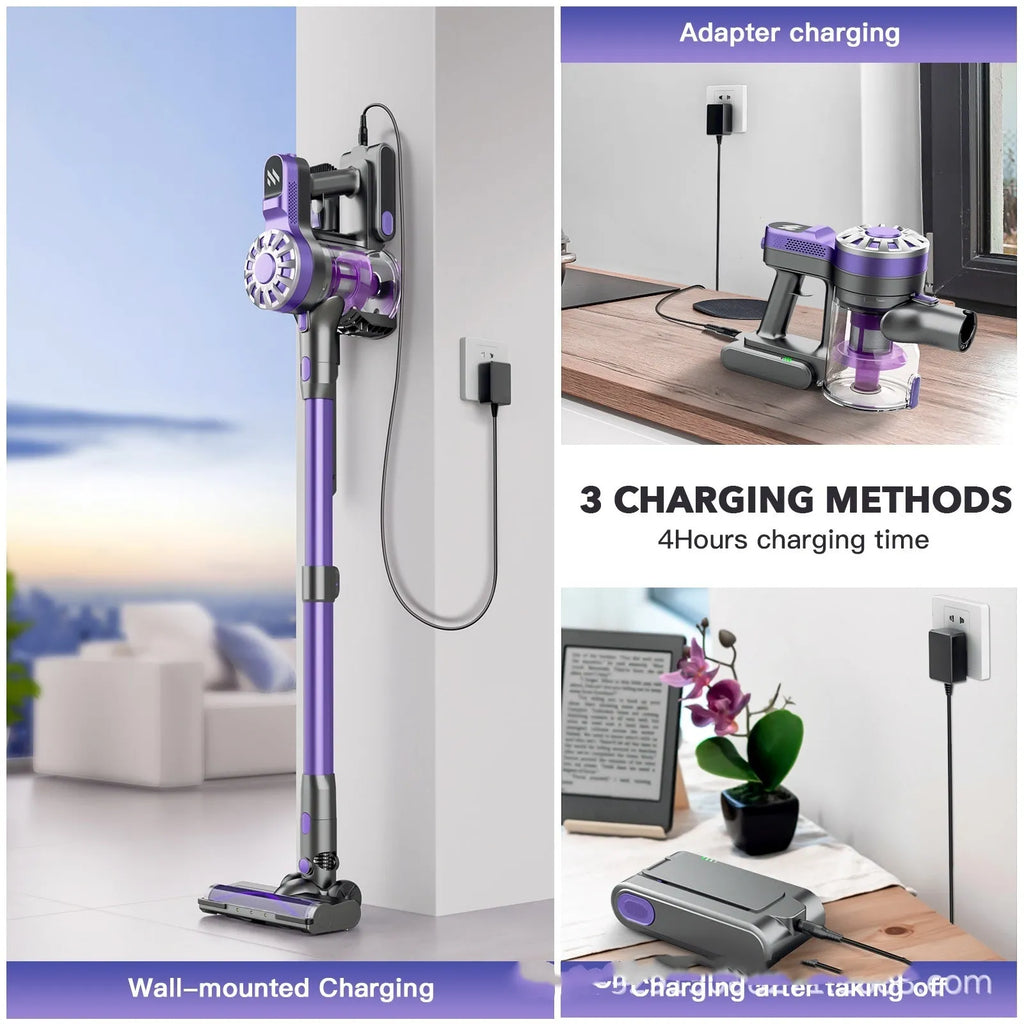 Purple household small portable telescopic vacuum cleaner with brushless motor