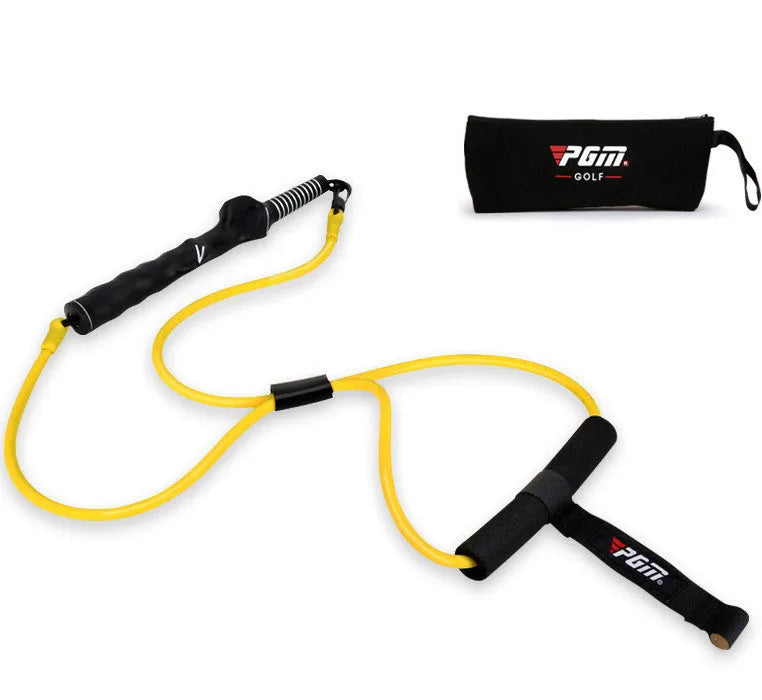 Yellow latex swing tensioner pull belt with safety door buckle and storage bag