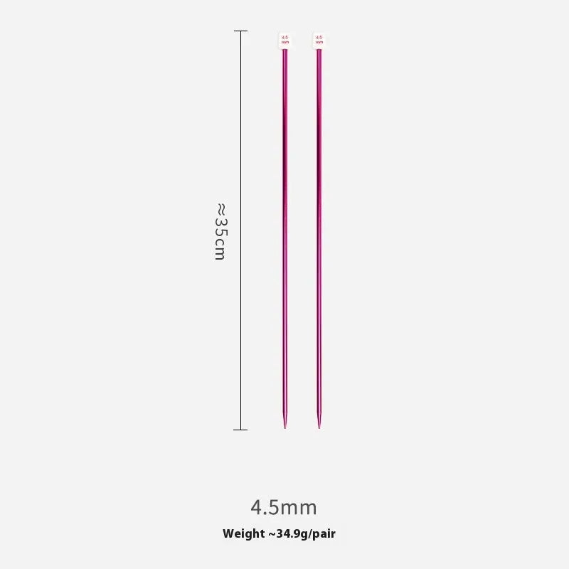 Set of aluminium crochet hooks in sizes from 2mm to 10mm with two protective caps.