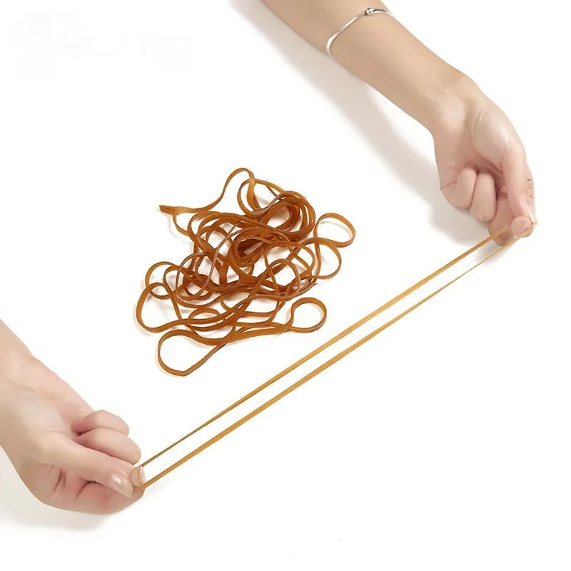 Natural rubber elastic bands in round cord shape, 500g bag quantity, natural colour material