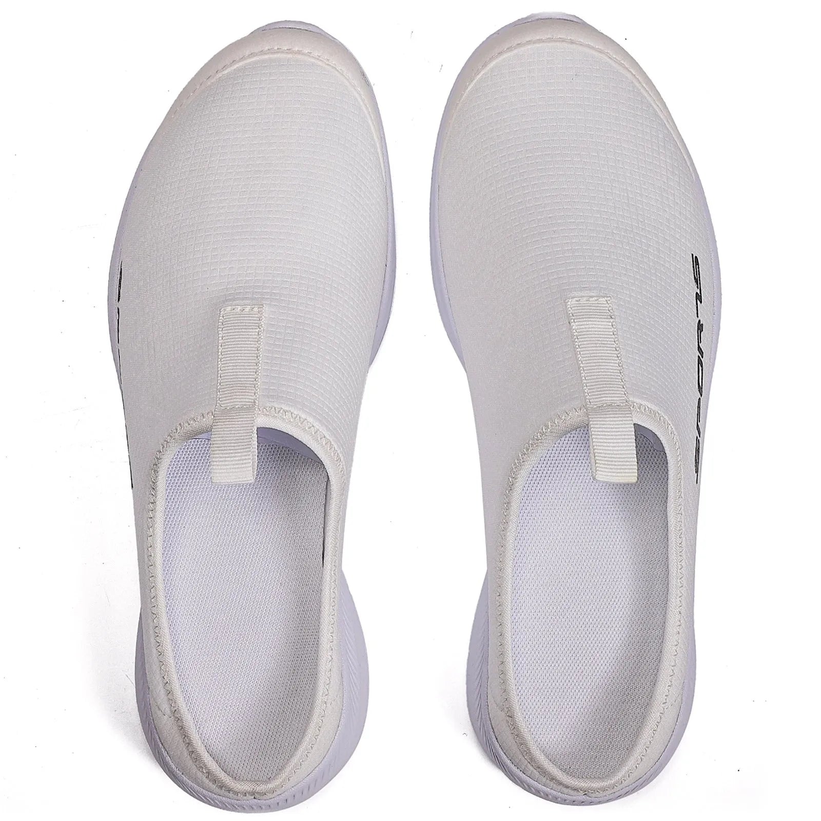 Men's breathable mesh half slippers in khaki with EVA sole, shown on a light background