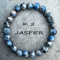 Handmade geometric K2 Azurite stone bead bracelet in new Chinese style