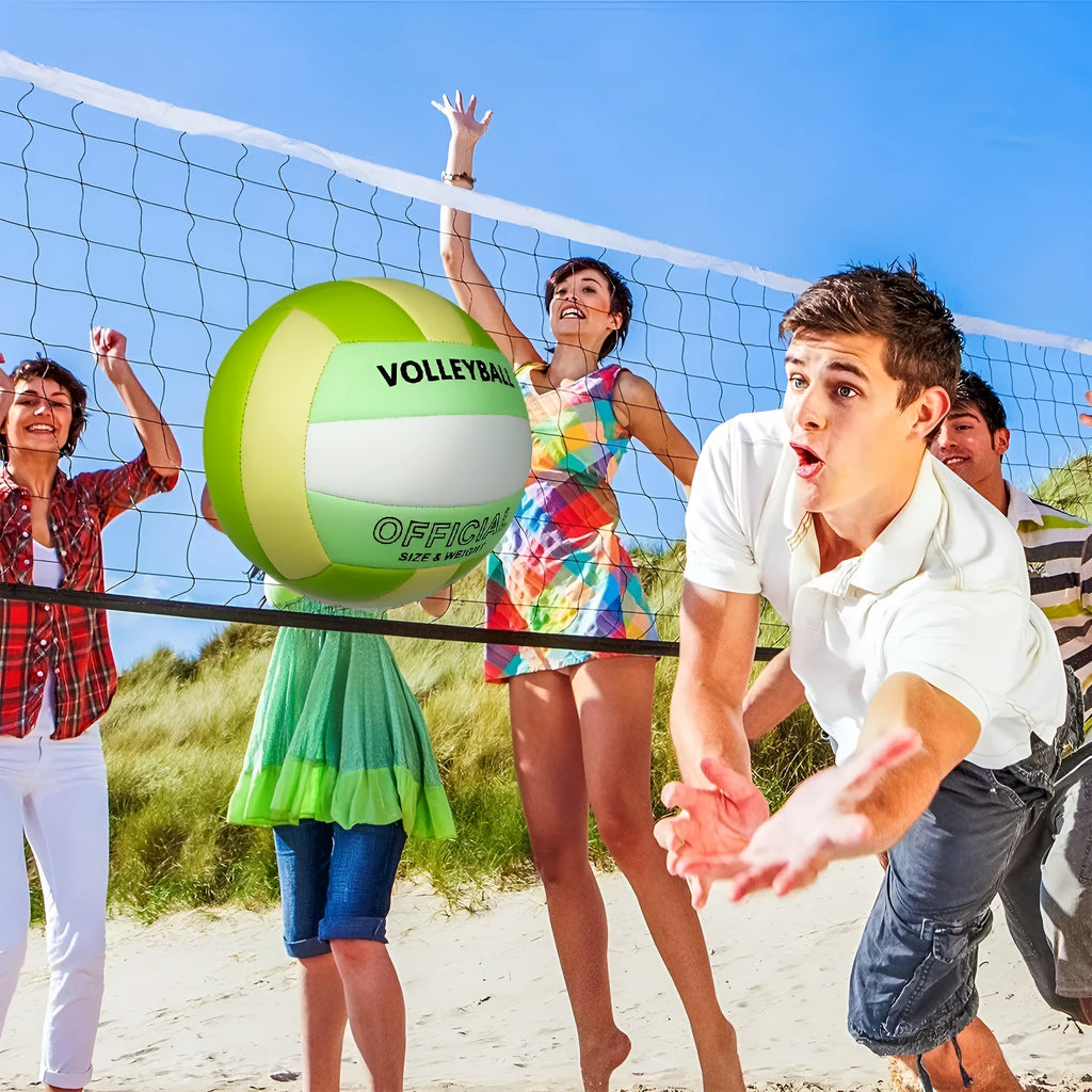 Machine seam No 5 PVC volleyball in black white for indoor training
