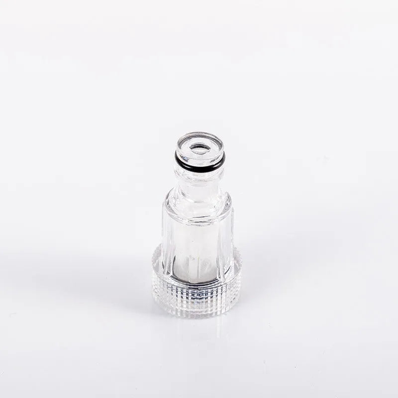 Transparent plastic water inlet joint for Kärcher pressure washers with 3cm diameter