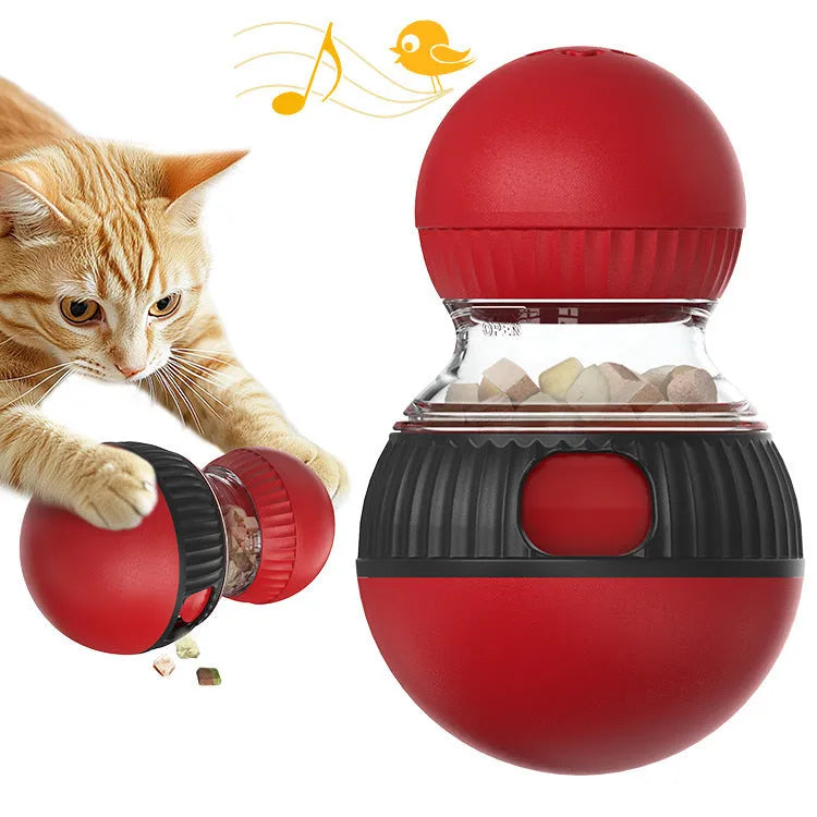 Plastic rotating cat toy ball with super ball design and sound effects