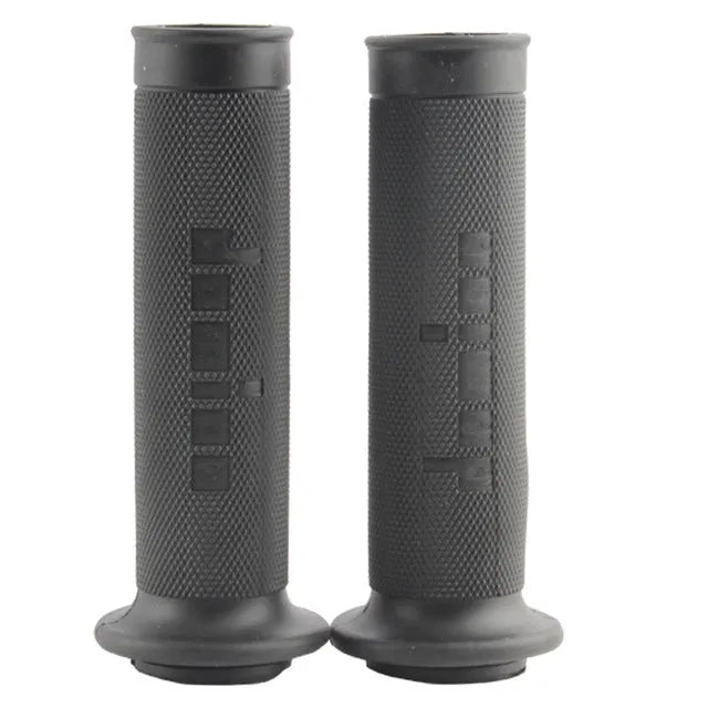 Pair of Domino-style motorcycle handle gel grips in a chosen colour, showing non-slip rubber texture.