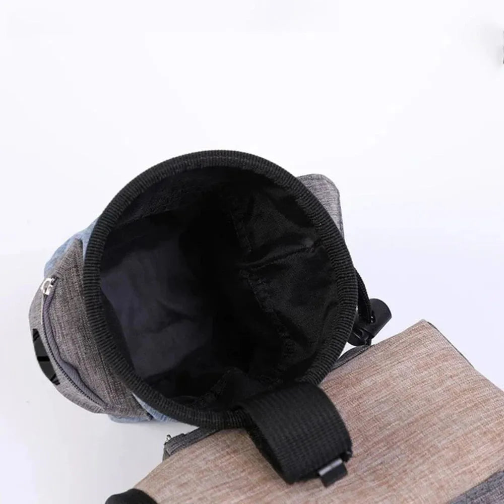 Portable pet training waist bag with waterproof cloth and plastic belt clip in multiple colour options