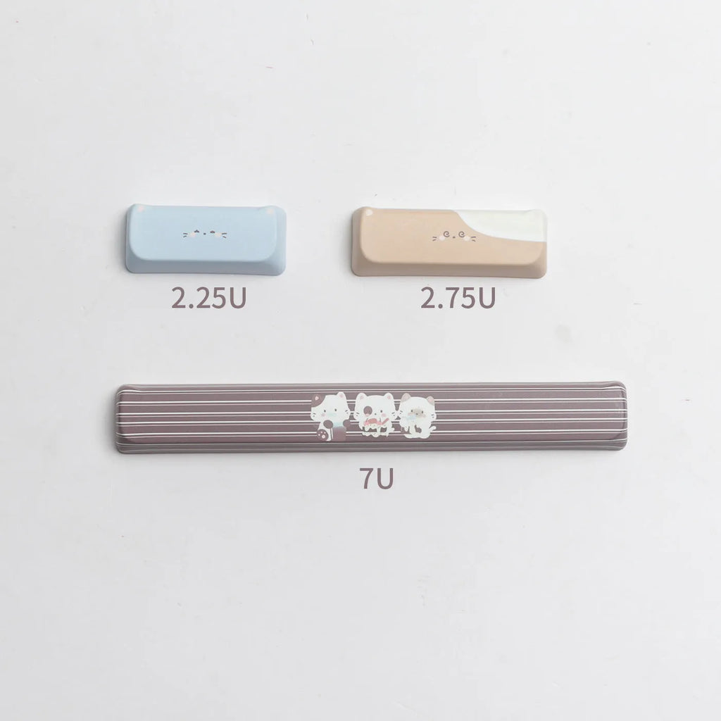 High Sea Salt Cat themed PBT key cap set for mechanical keyboards with sublimation printed designs and two colour suit options