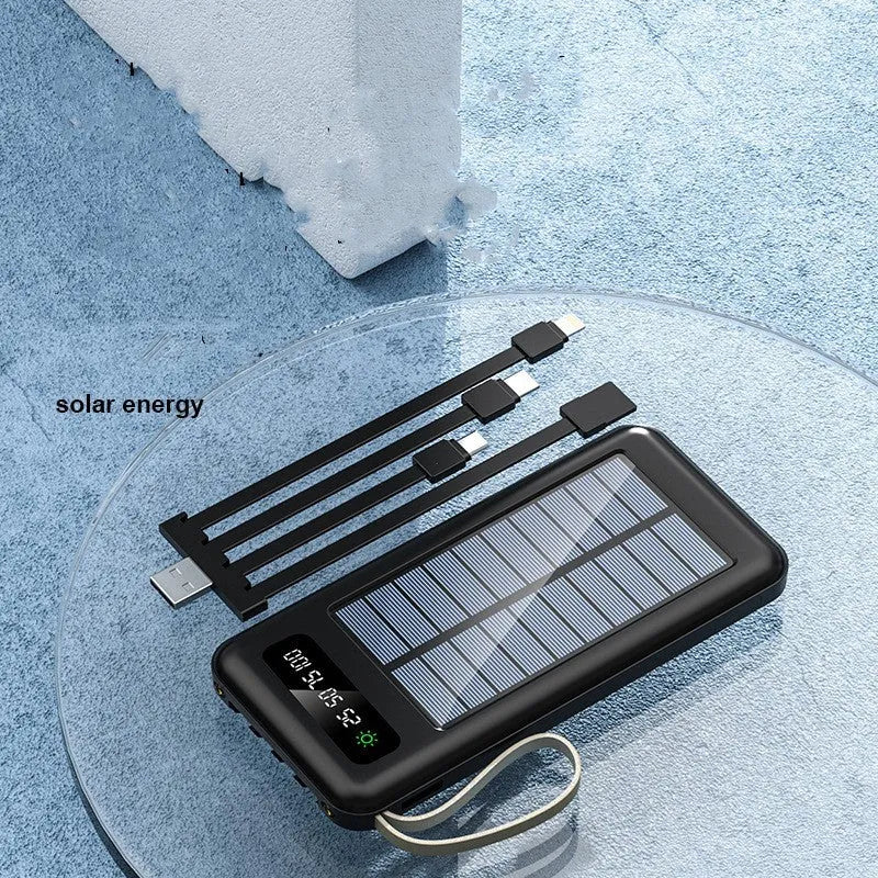 Solar power bank in black or white with 20000mA/30000mA capacity and polymer lithium ion battery