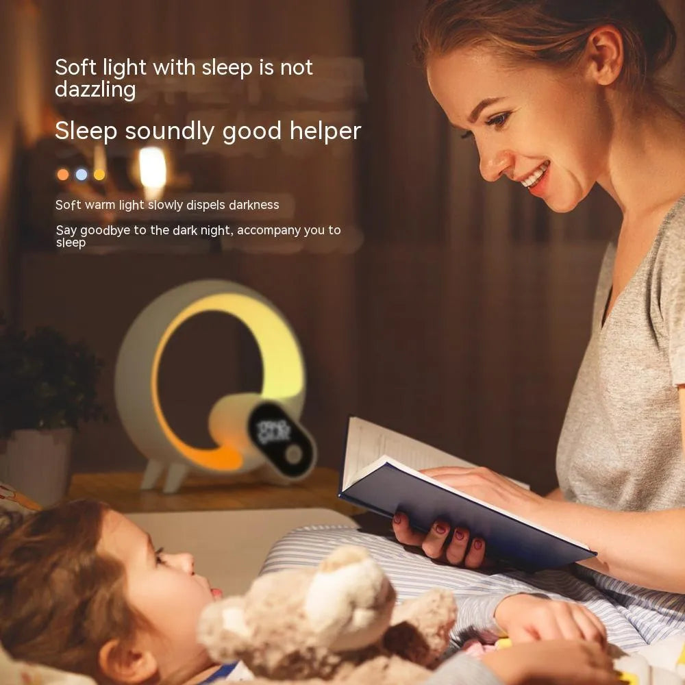 Q Light alarm clock in black or white, 21 x 7.5 cm, with Bluetooth audio and 90 RGBCW light beads